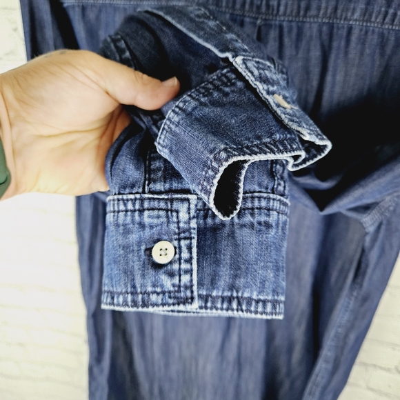 BIG STAR | long sleeve button up chambray shirt dress - Picture 5 of 8